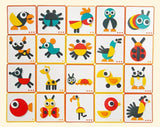 Animal Wooden Pattern Blocks for Various Puzzles and Innovative Shapes with Illustration Cards