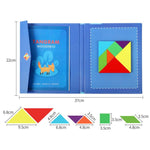 Wooden Magnetic Tangram Travel Game Educational Book, Multicolor, Pack of 1