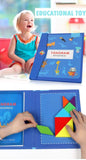 Wooden Magnetic Tangram Travel Game Educational Book, Multicolor, Pack of 1