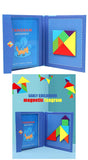 Wooden Magnetic Tangram Travel Game Educational Book, Multicolor, Pack of 1