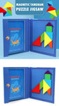 Wooden Magnetic Tangram Travel Game Educational Book, Multicolor, Pack of 1