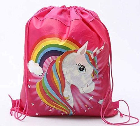 1 Pink Unicorn Party Favor Bags Haversack Dori Drawstring for Return Gifts Kids Birthday Party