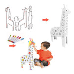 DIY 3D Paper Cardboard Folding Coloring Craft & Puzzle Toy Giraffe