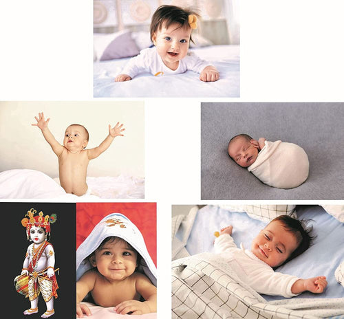 Set of 6 Cute Baby HD Posters Multi Color, 12X18 Inch (Gloss Laminated, Multi Color, Set 1)