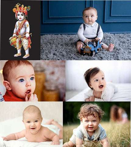 Set of 6 Cute Baby HD Posters Multi Color, 12X18 Inch (Gloss Laminated)