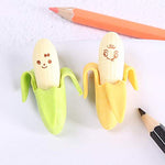 Cute 3D Banana Shape Emoji face Colorful Erasers for Children Party Favors|Games Prizes (Pack of 1)