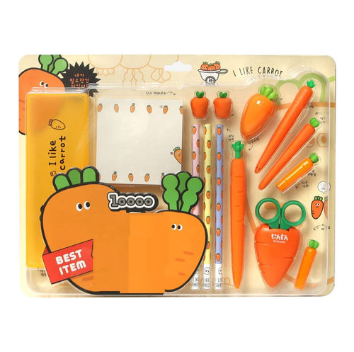 Stationary Set for Kids - Carrot Stationary Set for Kids, Return Gifts for Kids, Stationary Kit Set for Girls/Birthday Gift, Stationery Items